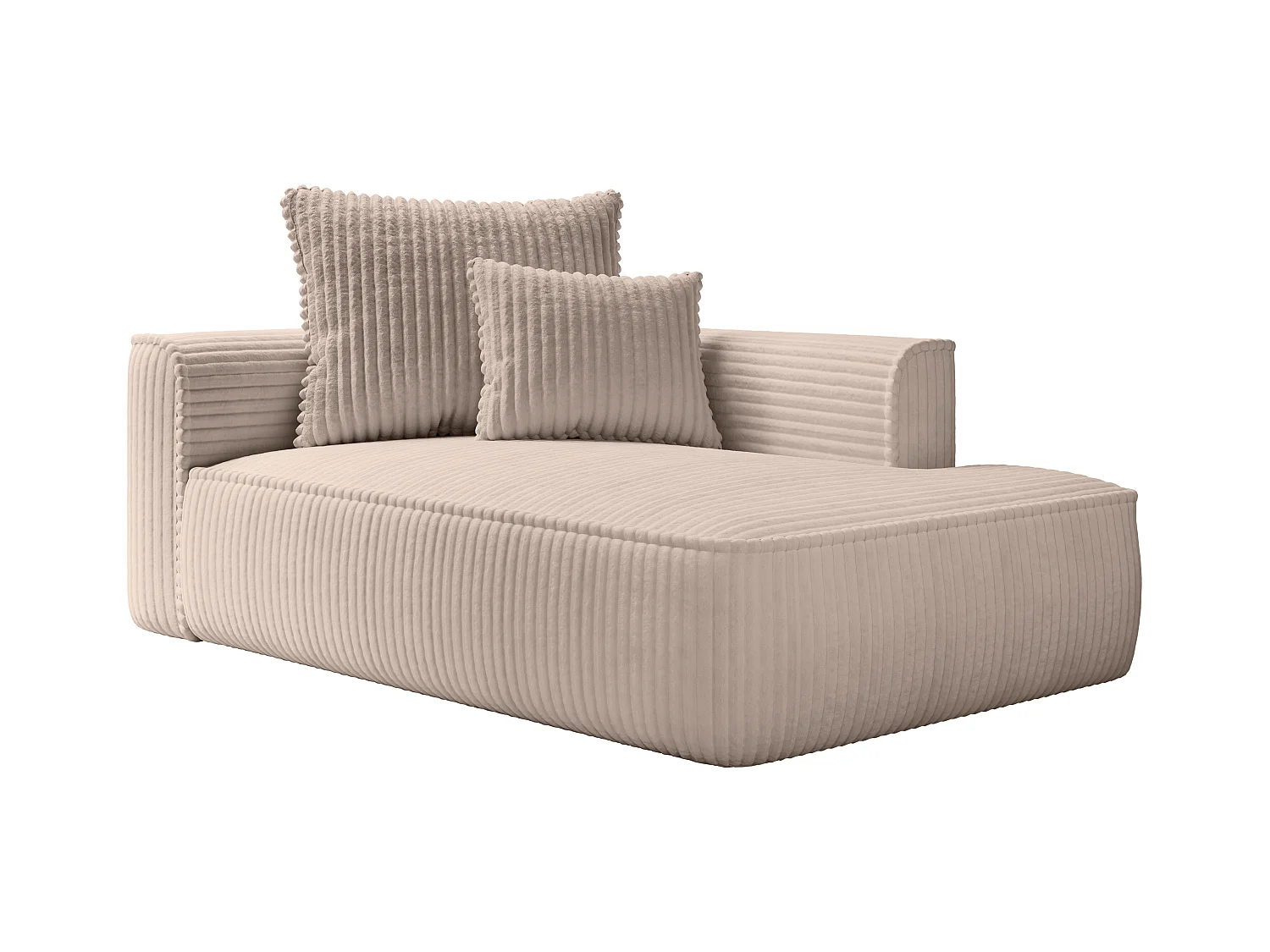 Recamiere - rechtsseitig - grob gerippter Cord - Taupe - PINETA