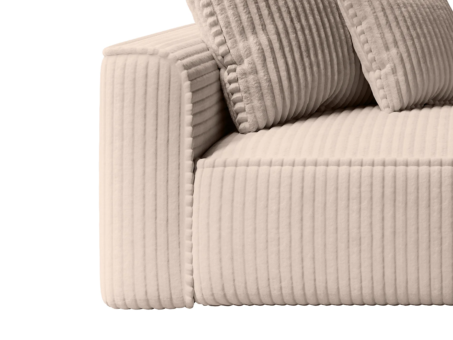 Recamiere - rechtsseitig - grob gerippter Cord - Taupe - PINETA