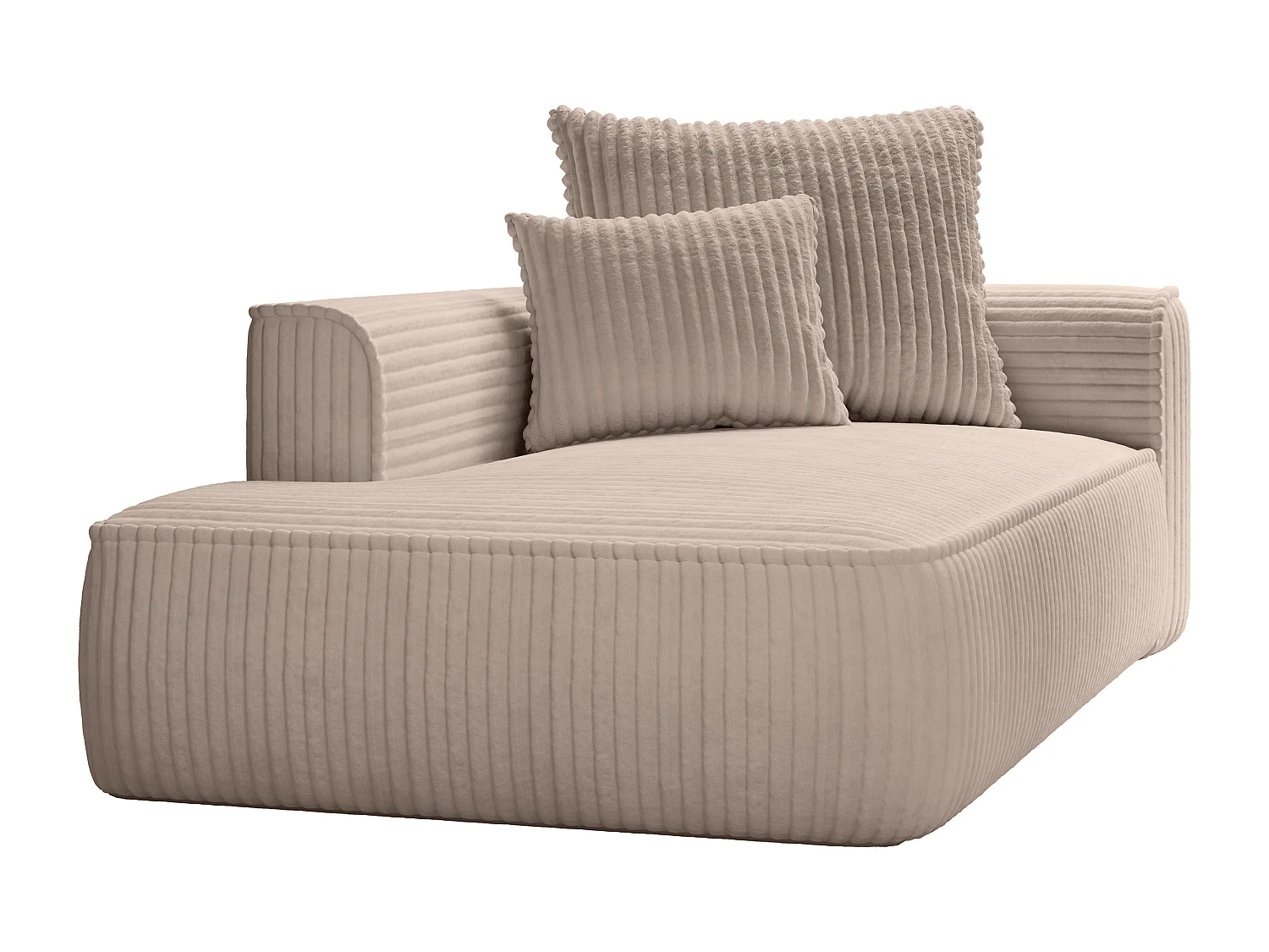 Chaise longue izquierda de pana grueso color topo PINETA