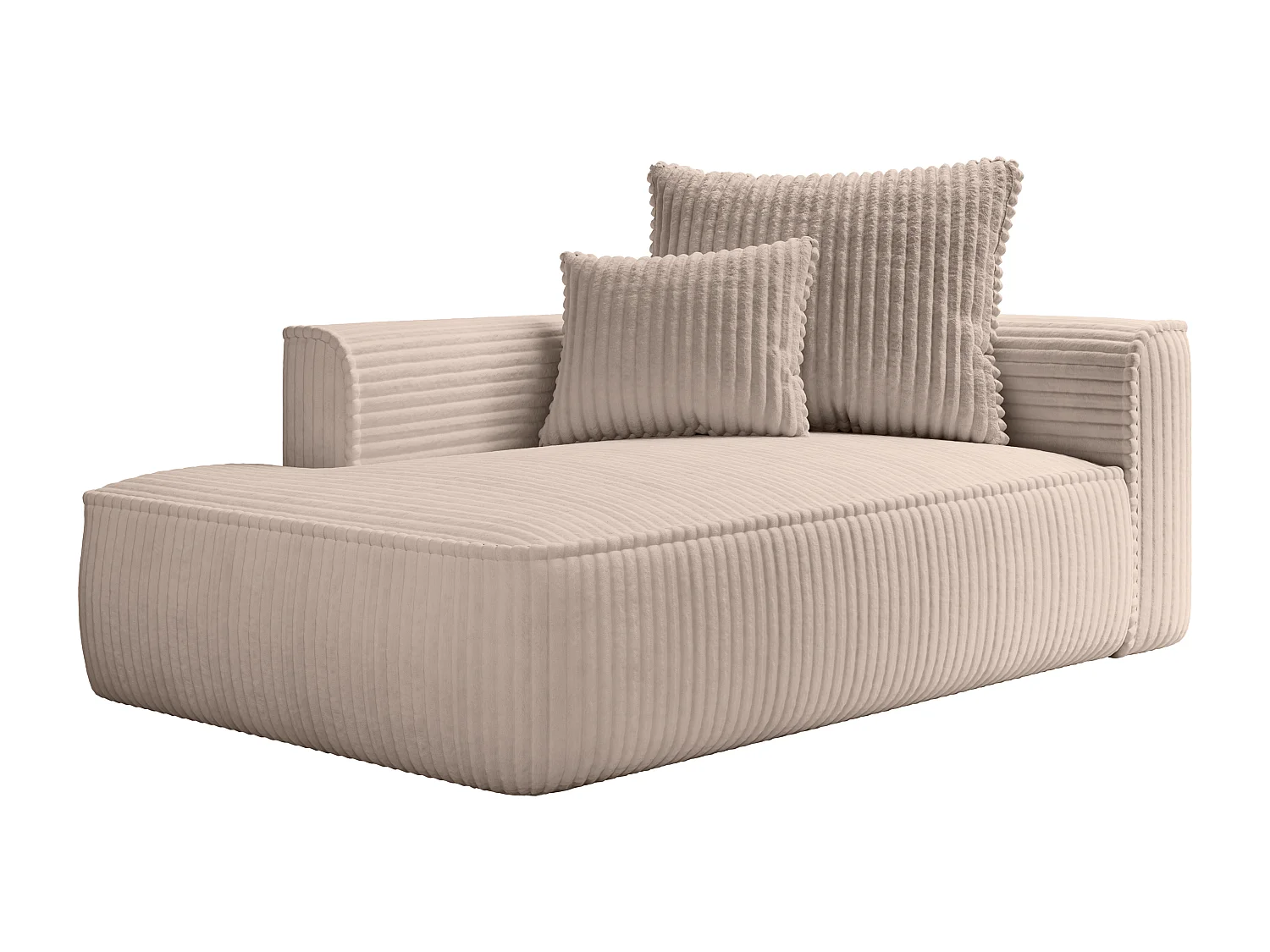 Chaise longue izquierda de pana grueso color topo PINETA