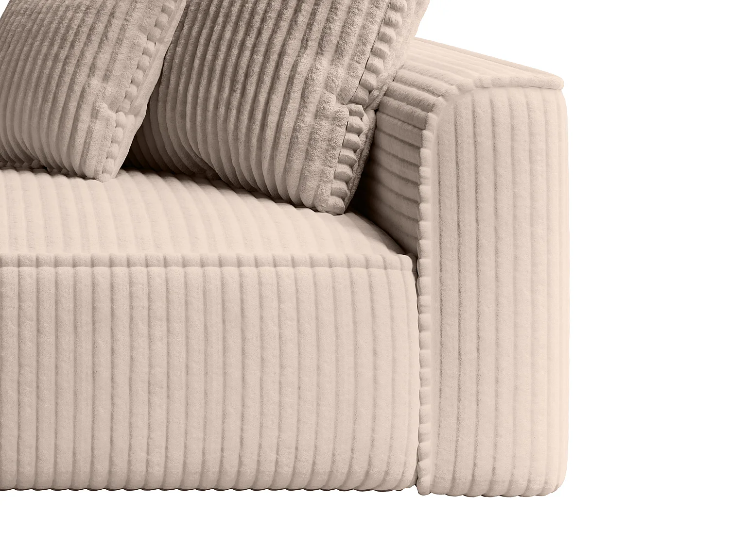 Recamiere - linksseitig - grob gerippter Cord - Taupe - PINETA