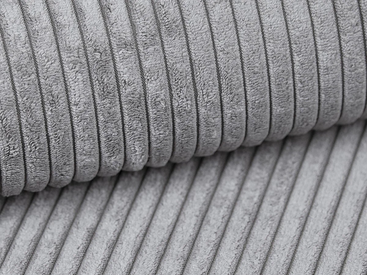 Sofa 3-Sitzer - tiefe Komfortsitzfläche - Cord - Hellgrau - PINETA