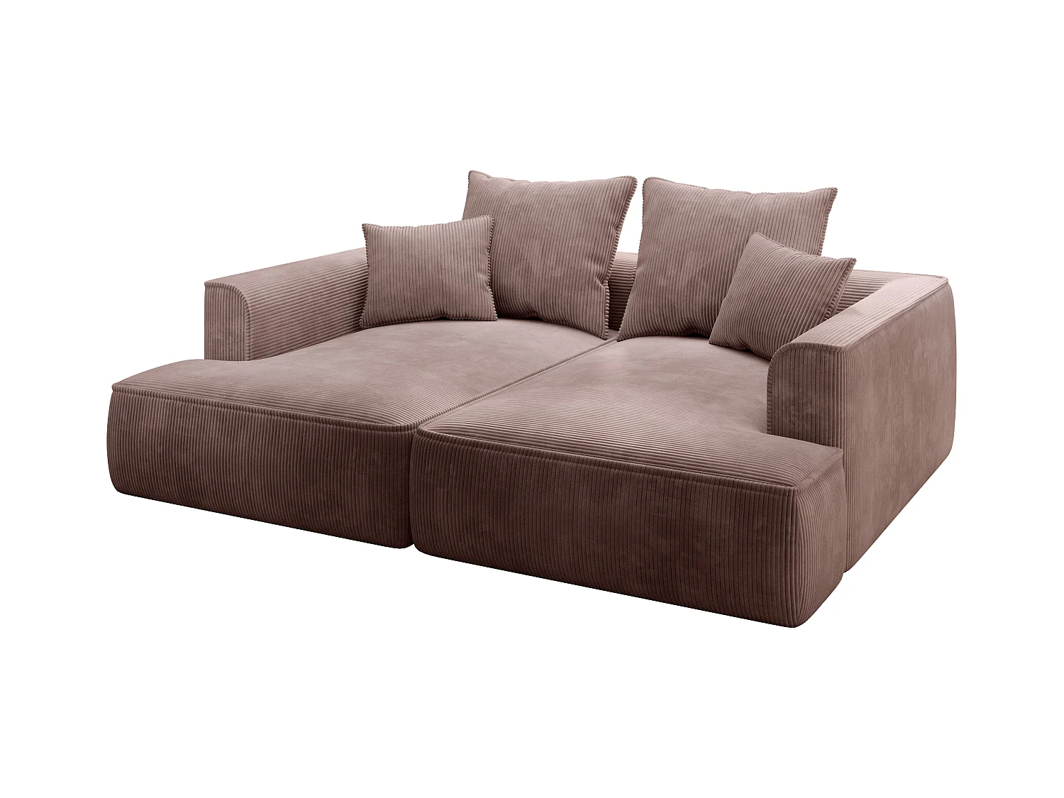 Sofa 3-Sitzer - tiefe Komfortsitzfläche - Cord - Rosa - PINETA
