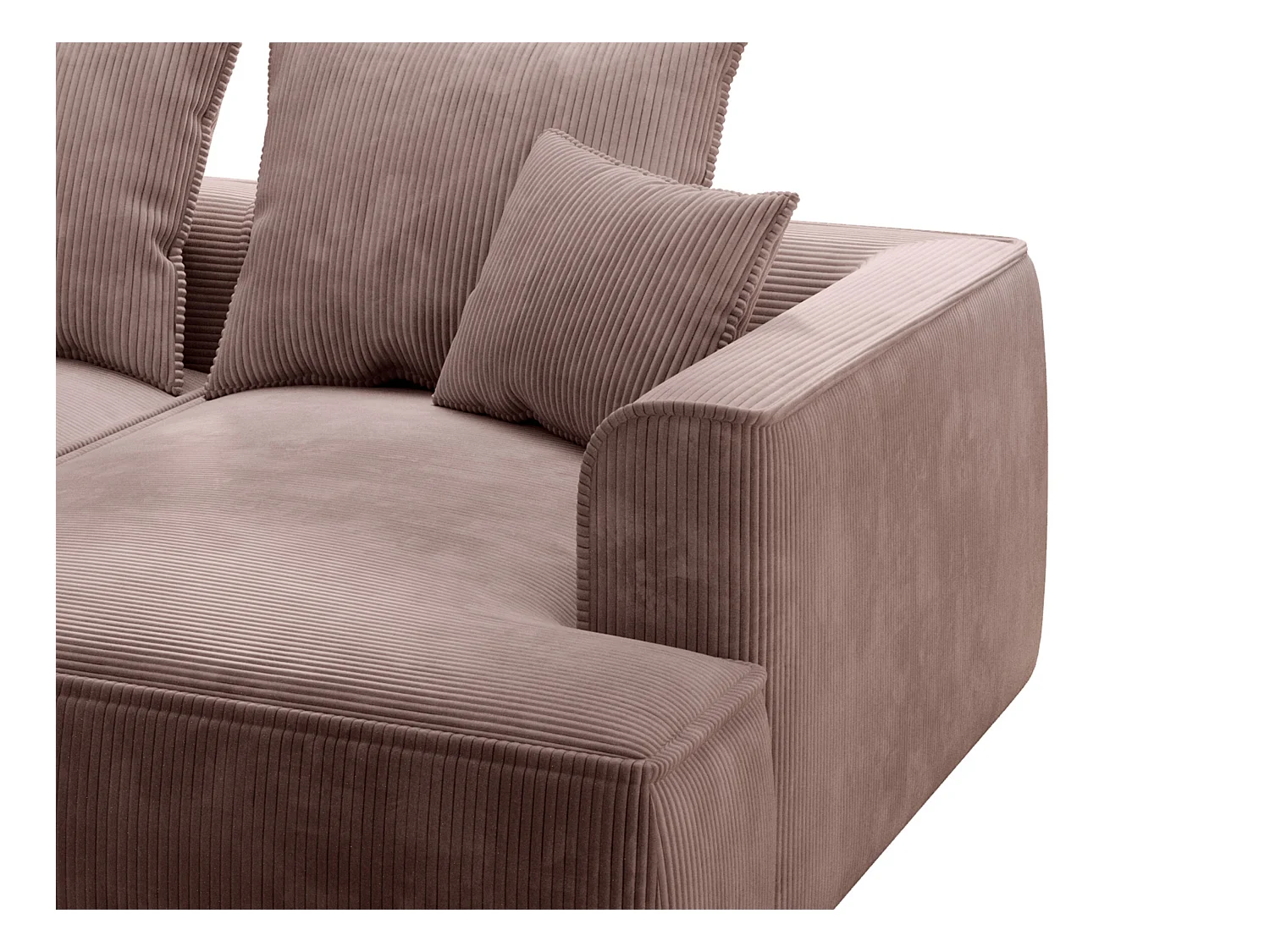 Sofa 3-Sitzer - tiefe Komfortsitzfläche - Cord - Rosa - PINETA