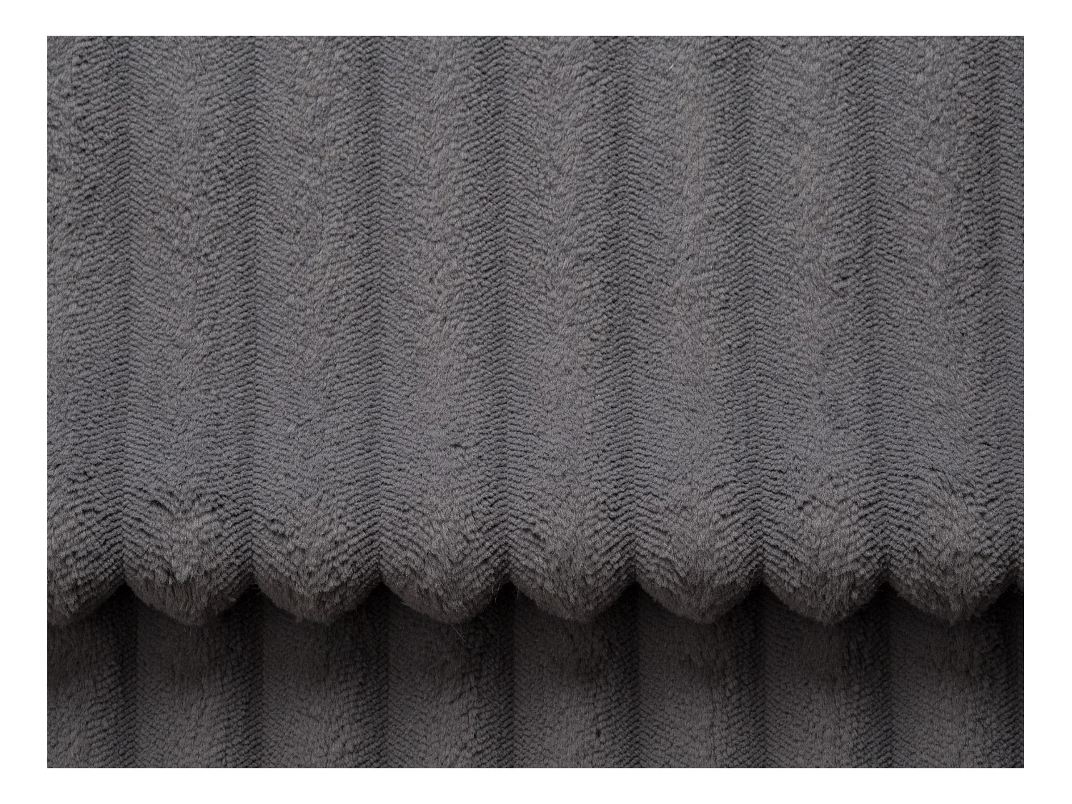 Canapé 3 places confort assise profonde en velours côtelé grosses côtes gris anthracite PINETA