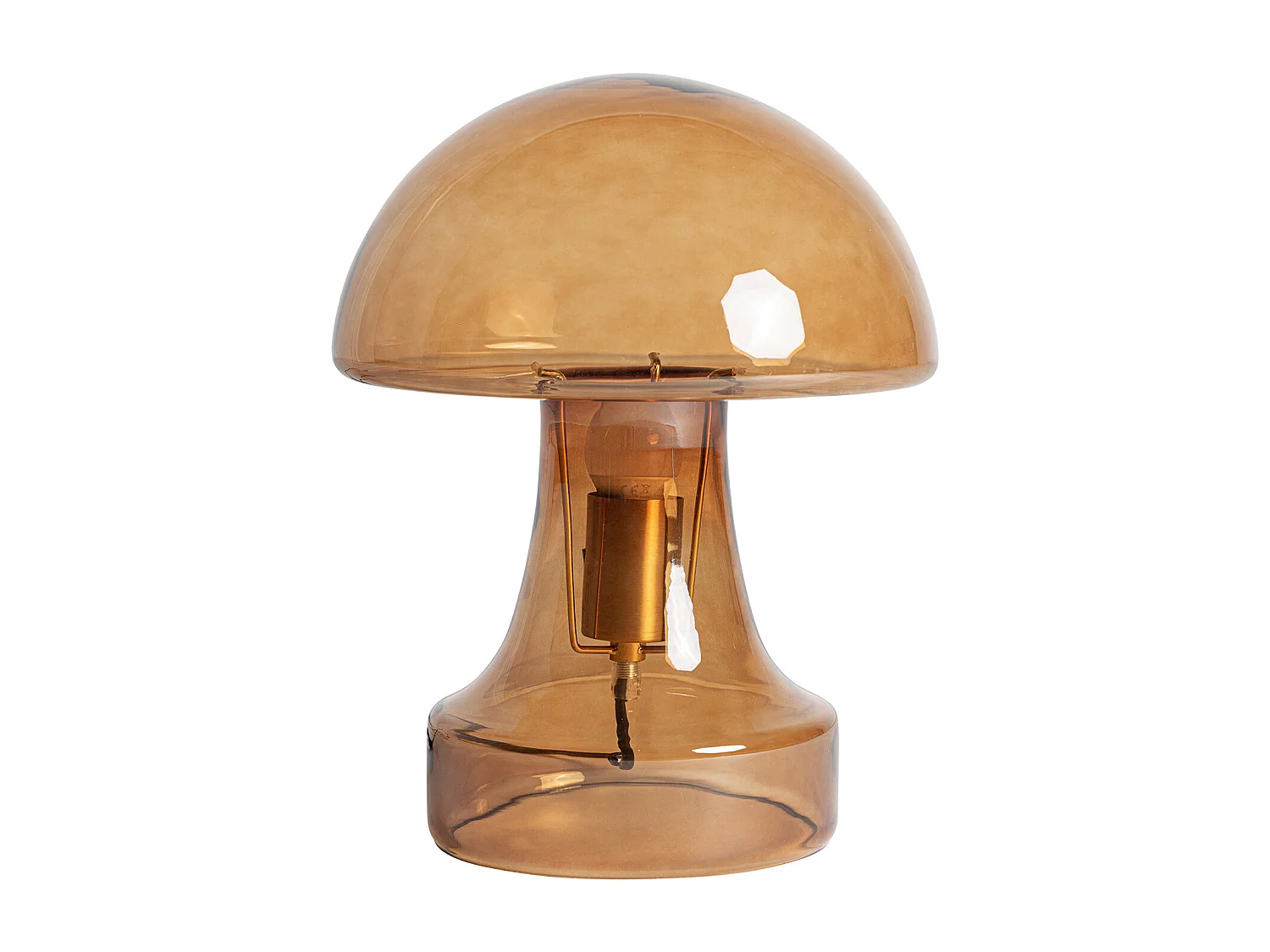Lampe de salon en verre ambre  en 26x26x34 cm