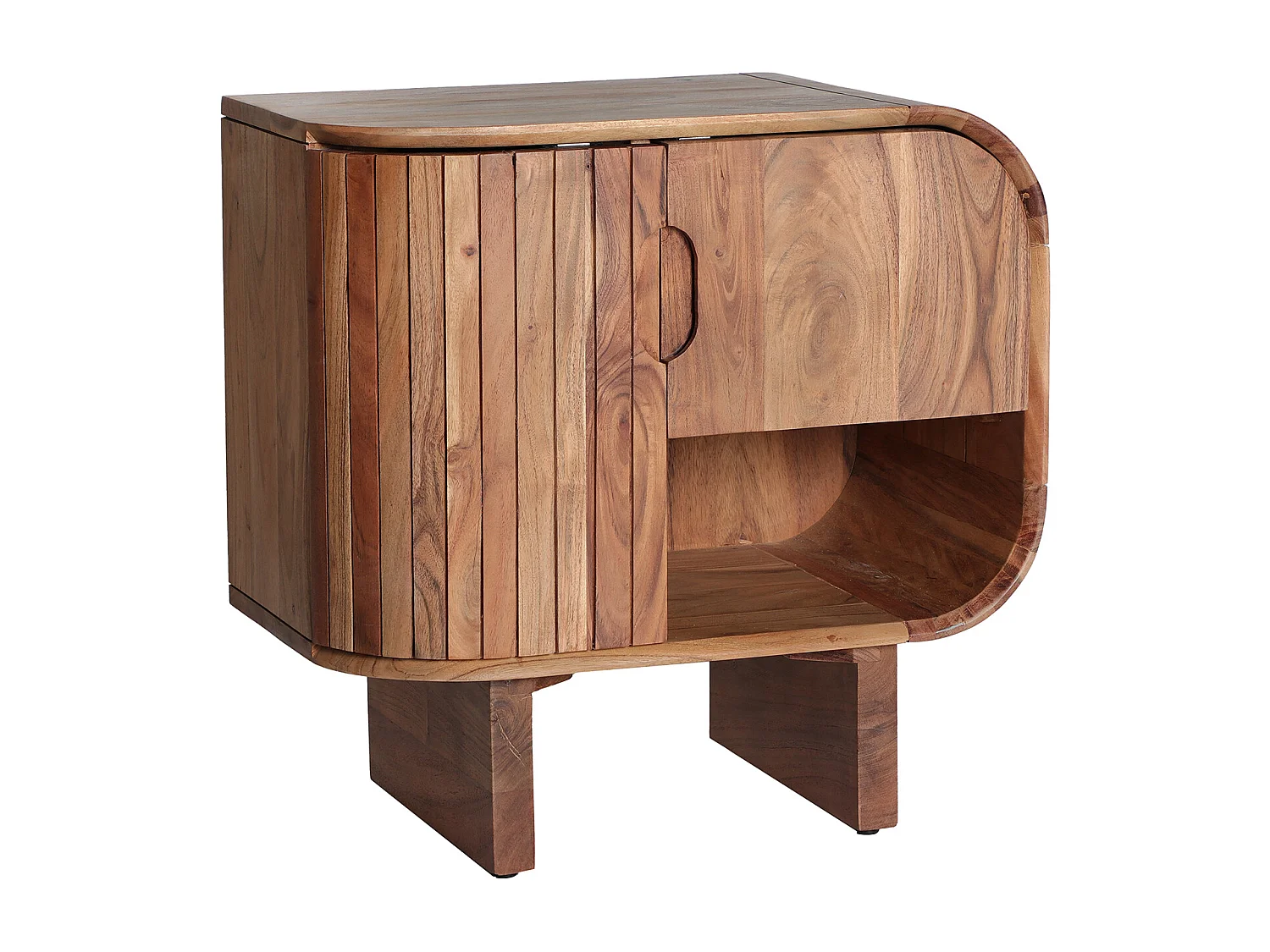 Table chevêt en bois d´acacia marron  en 55x35x55 cm