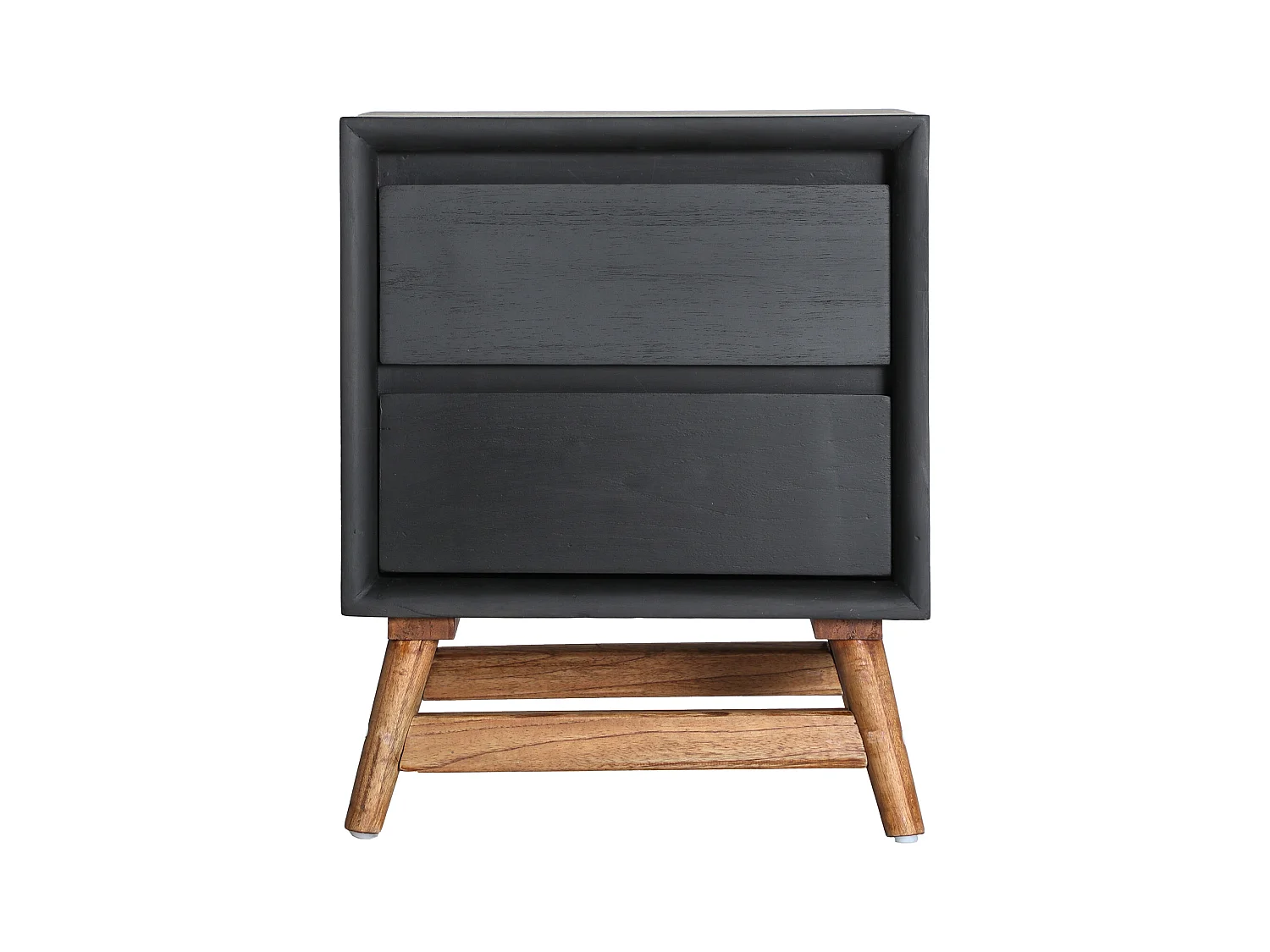 Mesita de noche de madera mindi en color negro . de 50x45x61cm