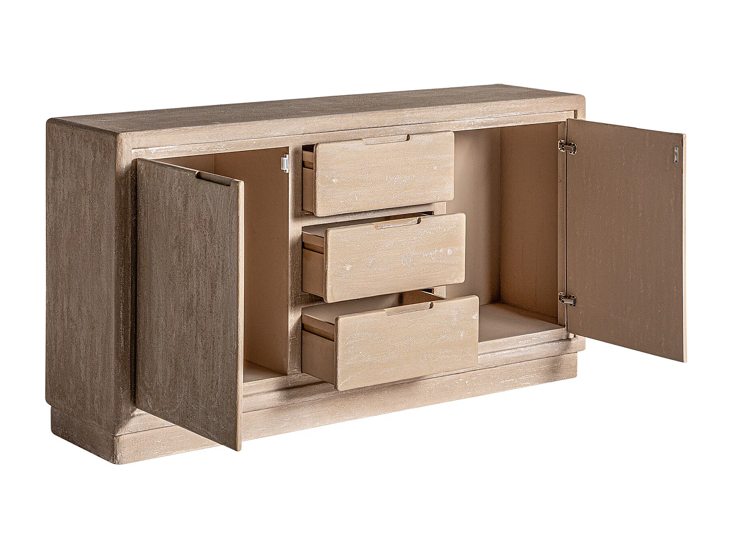 Buffet en bois mdf brun clair  en 150x38x80 cm