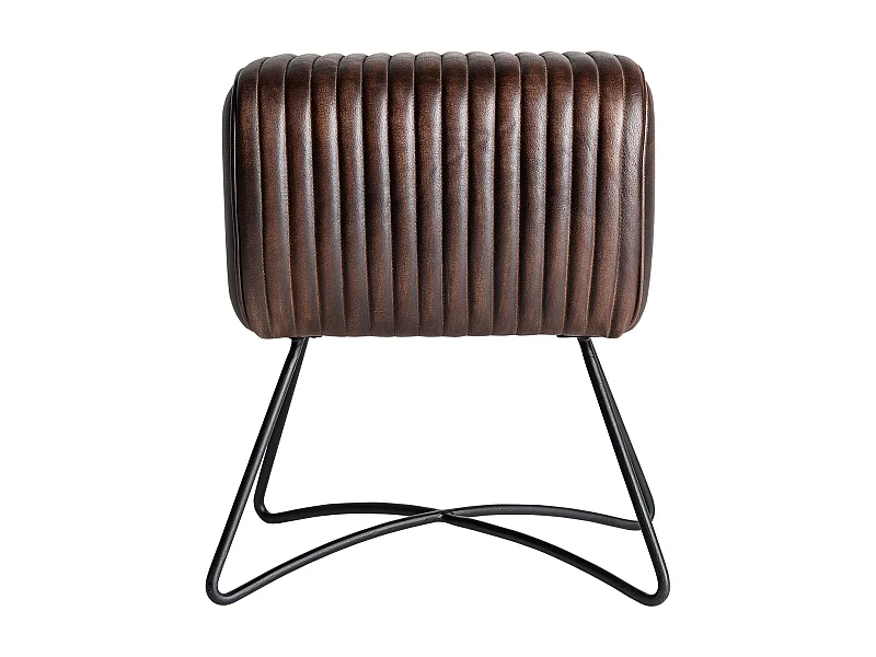 Taburete de piel en color marrón de 40x32x50cm