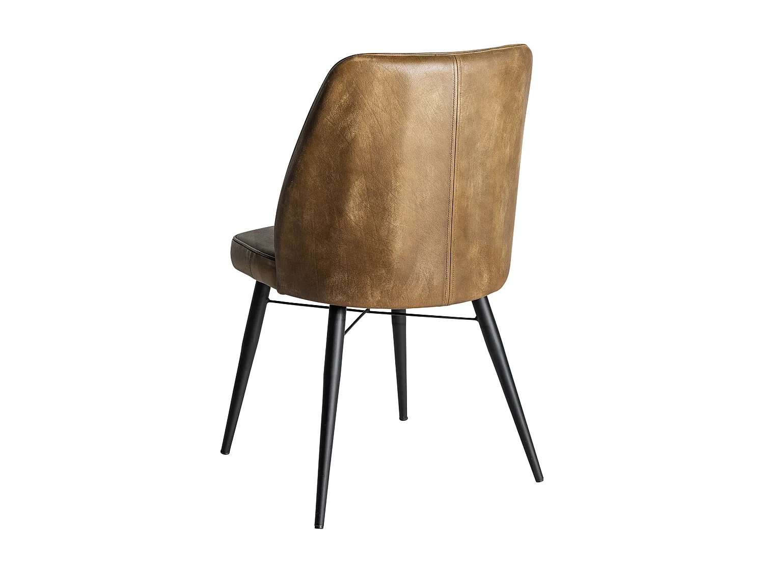 Chaise en peau camel  en 48x48x82 cm