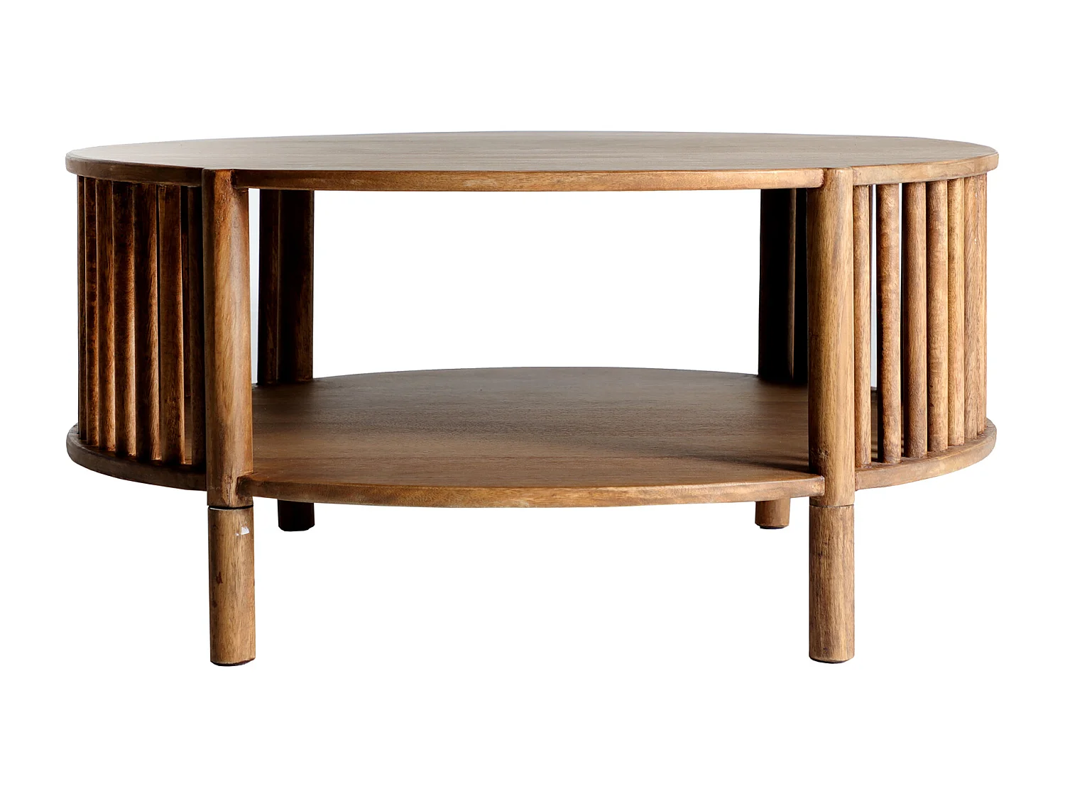 Table basse en bois de mangue marron naturel en 85x85x40 cm