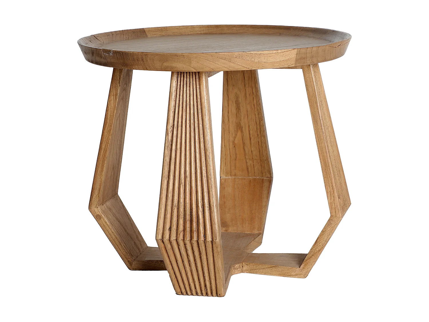 Table basse en bois de mindi marron naturel en 55x55x47 cm