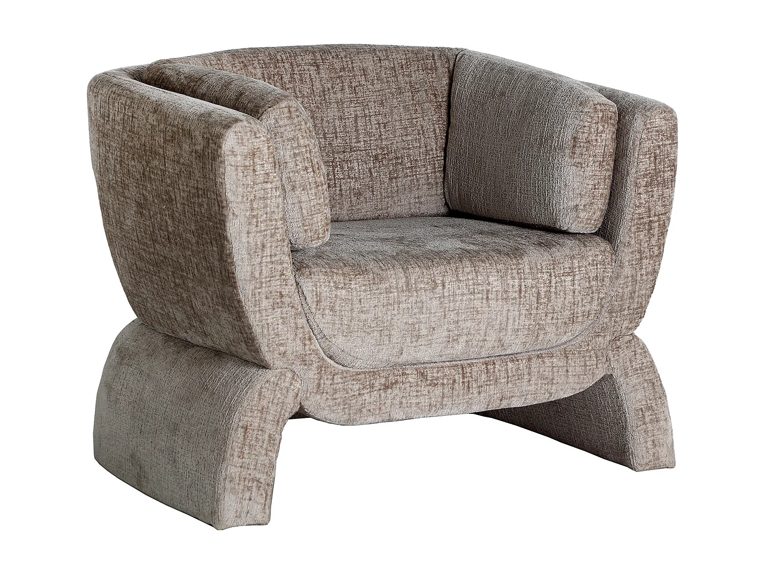 Fauteuil en polyester marron marbré en 87x77x72 cm