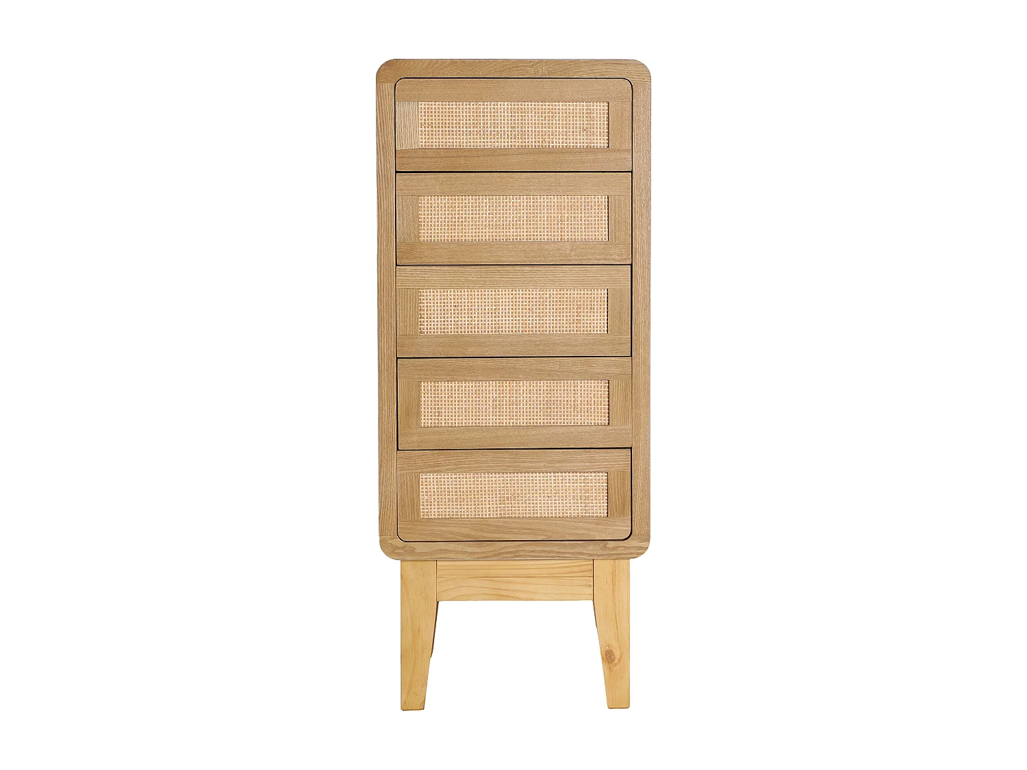 Chiffonier en bois de sapin brun clair  en 40x41x101 cm