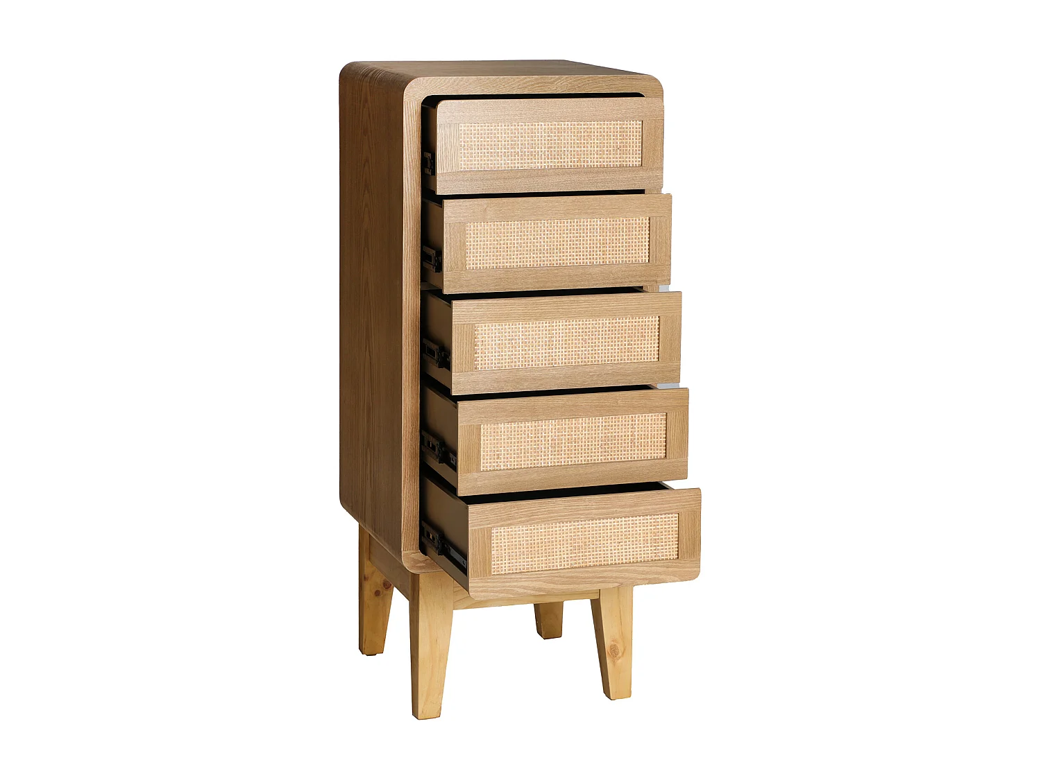 Chiffonier en bois de sapin brun clair  en 40x41x101 cm