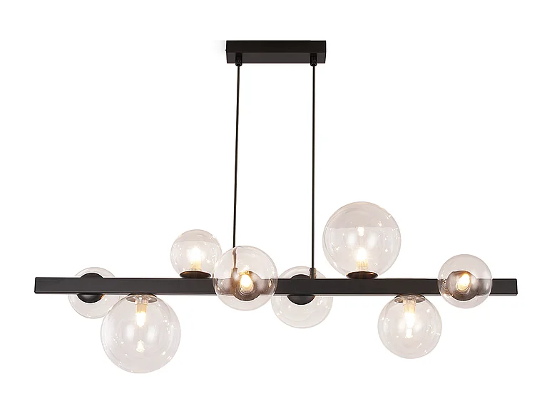 NETTLIFE Suspension table à manger lampe suspendue salon suspendu G9 suspension 8 ampoules verre moderne