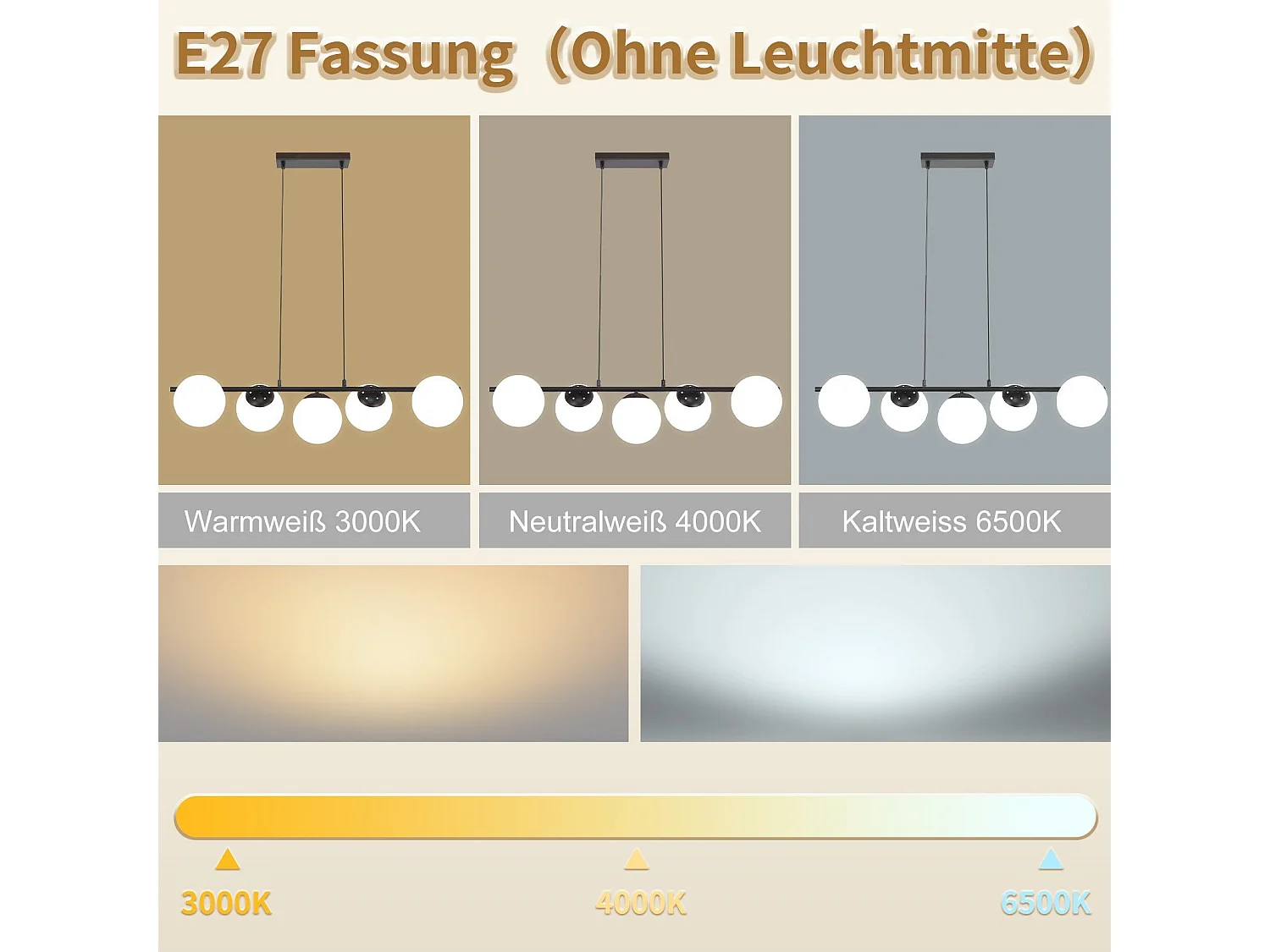 NETTLIFE Hanglamp modern - 5xE27 - glazen - zwart - 150CM in hoogte verstelbaar eettafel lamp - voor woonkamer bar - zonder lampen