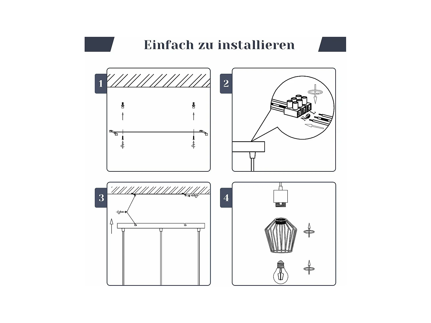 NETTLIFE Hängelampe, 3 Lichter, Metall – Hängelampe, Esstisch, industrielle Küchenlampe, schwarze LED-E27-Metalllampen für Flur, Schlafzimmer, Wohnzimmer, Café