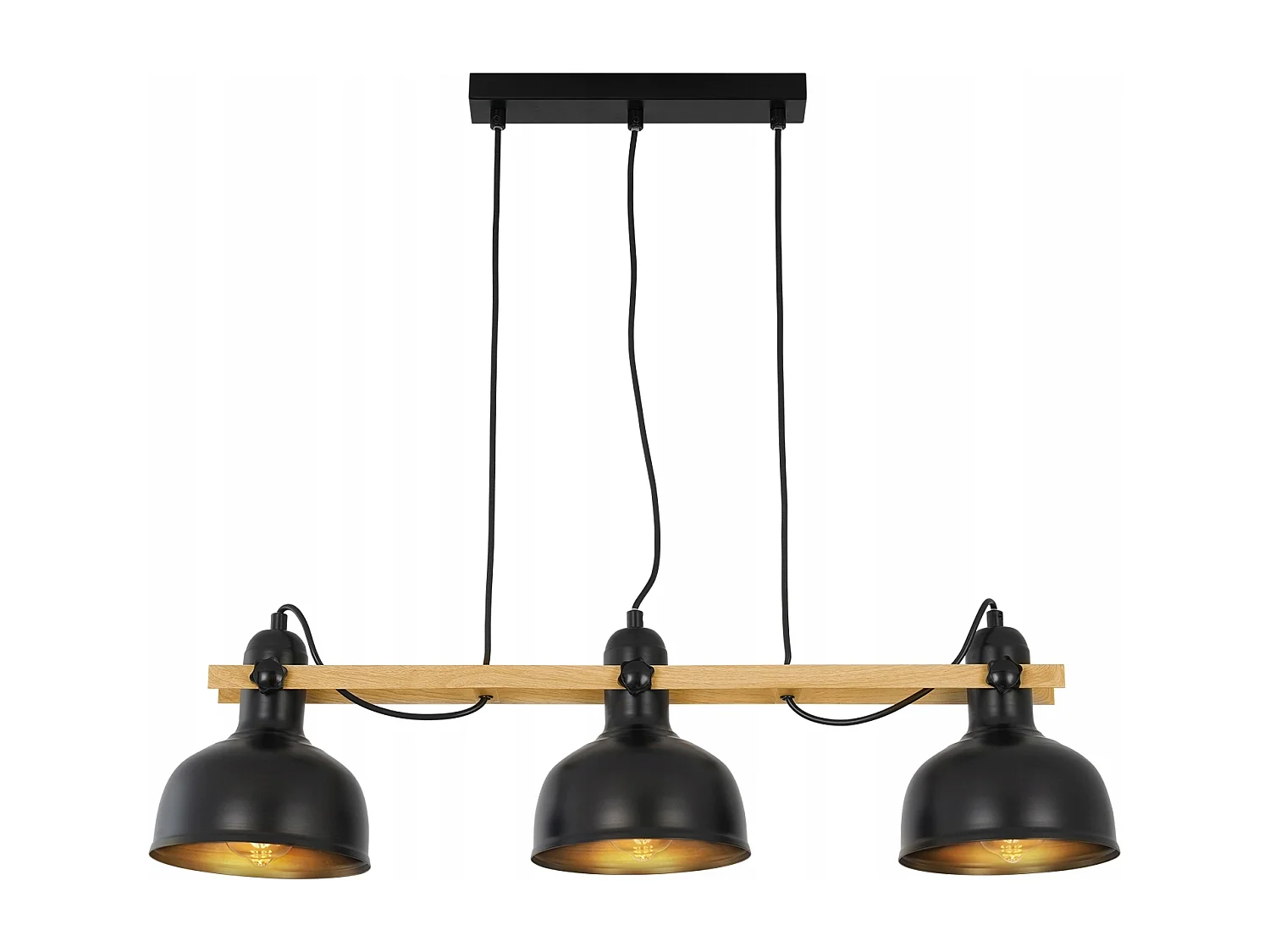 NETTLIFE Hanglamp E27 - 3-Lichts - Zwart - IJzeren - draaibaar Eetkamerlamp - Vintage - voor Eettafel | Slaapkamer | Keuken | Bar | Hal | Woonkamer - MAX.40W