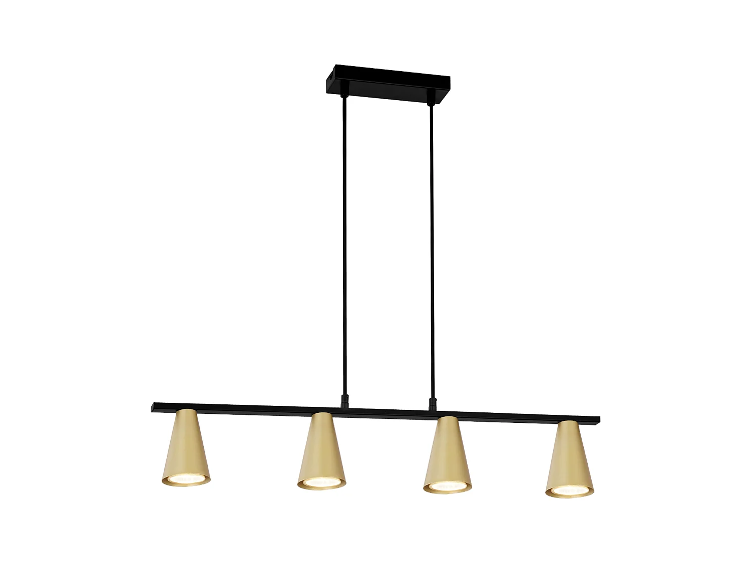 NETTLIFE Lampe suspendue table à manger suspension or: GU10 suspension moderne e 4 flammes métal en noir industriel