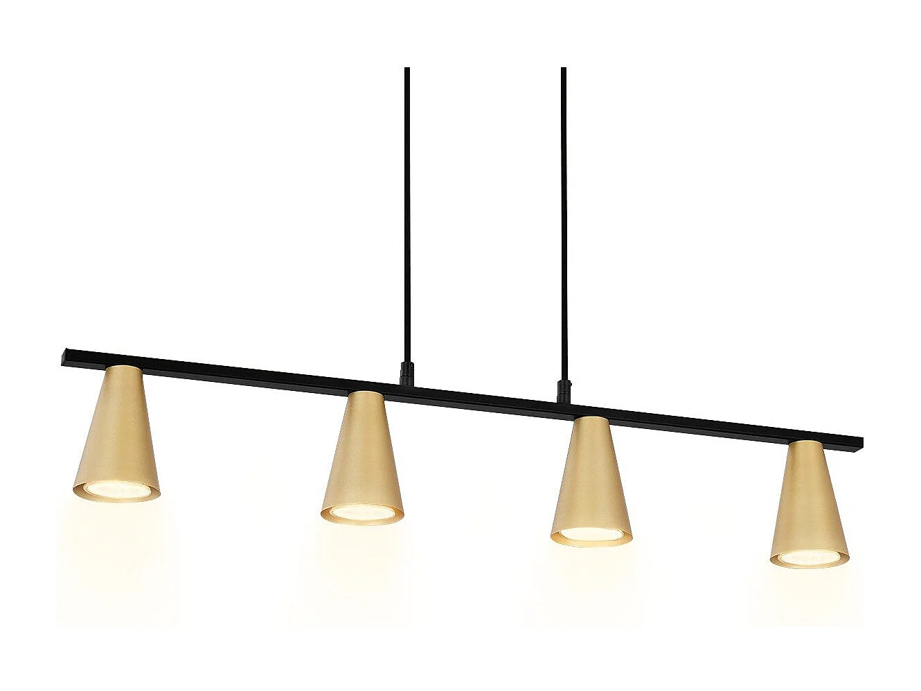 NETTLIFE Lampe suspendue table à manger suspension or: GU10 suspension moderne e 4 flammes métal en noir industriel