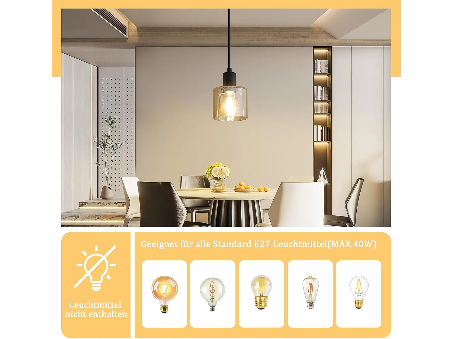 NETTLIFE Suspension table à manger lampe suspendue vintage suspension E27 suspension noire 1 ampoule rétro industriel