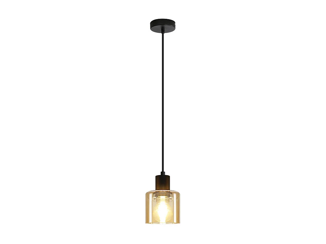 NETTLIFE Suspension table à manger lampe suspendue vintage suspension E27 suspension noire 1 ampoule rétro industriel