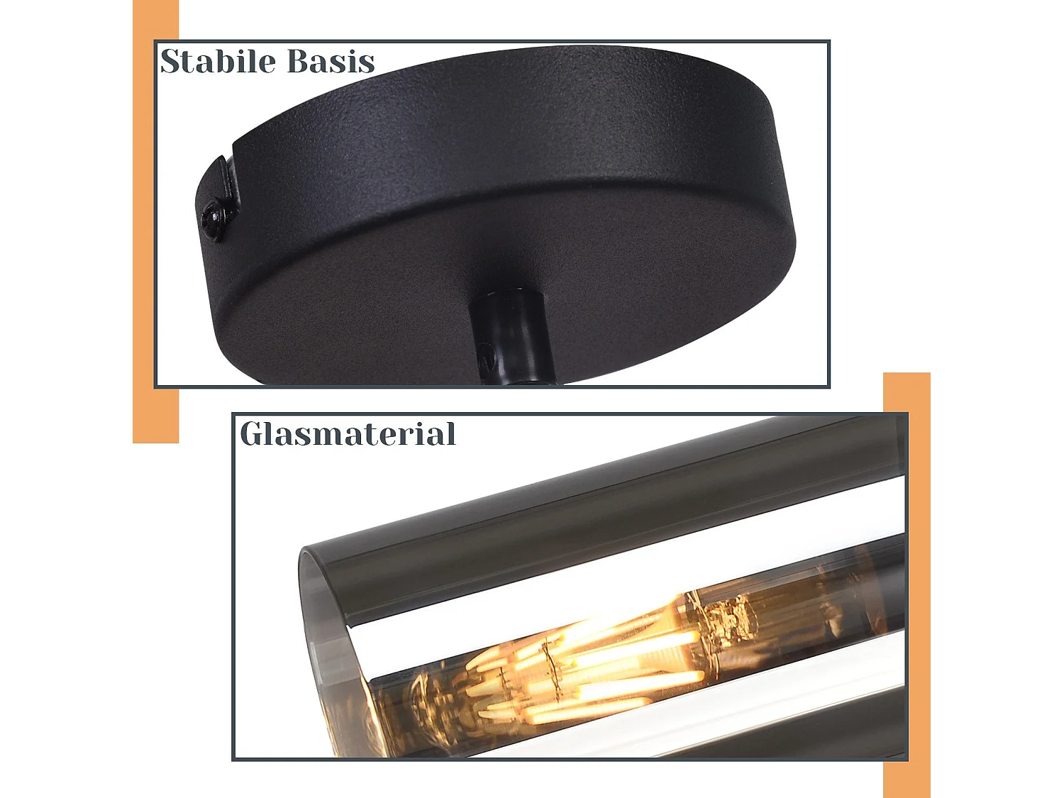 NETTLIFE Suspension lampe suspension noire E27 cuisine verre noir métal 1 ampoule industrielle moderne