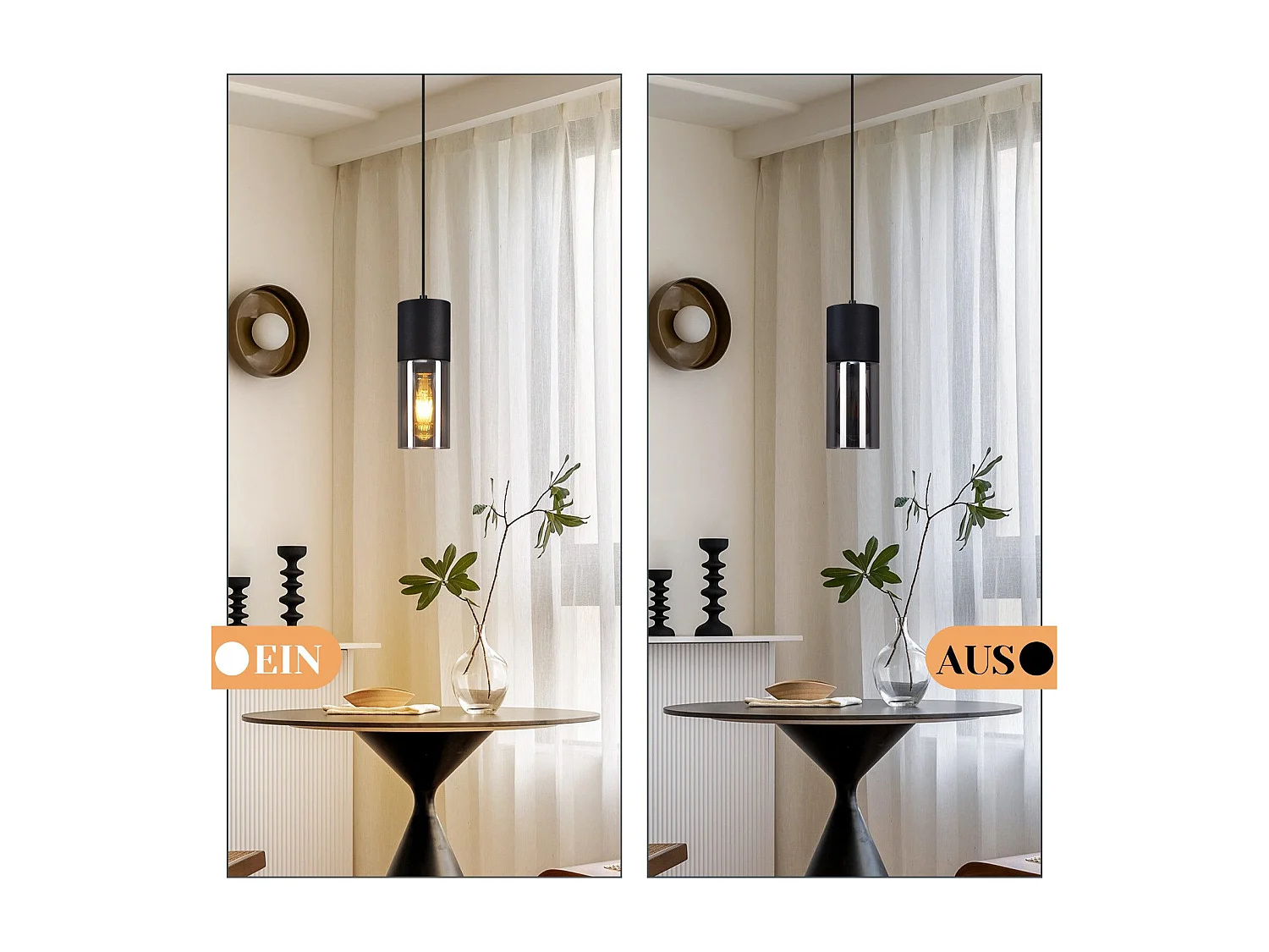 NETTLIFE Suspension lampe suspension noire E27 cuisine verre noir métal 1 ampoule industrielle moderne