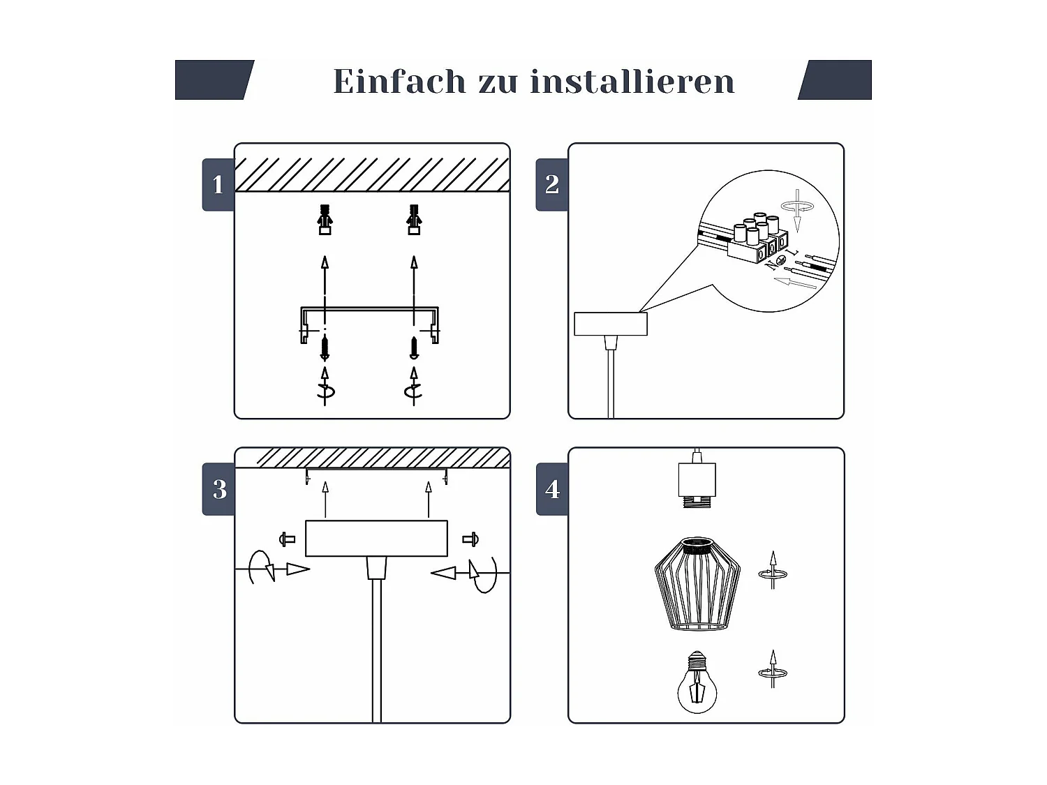 NETTLIFE Suspension table à manger suspension noire suspension E27 1 flamme métal
