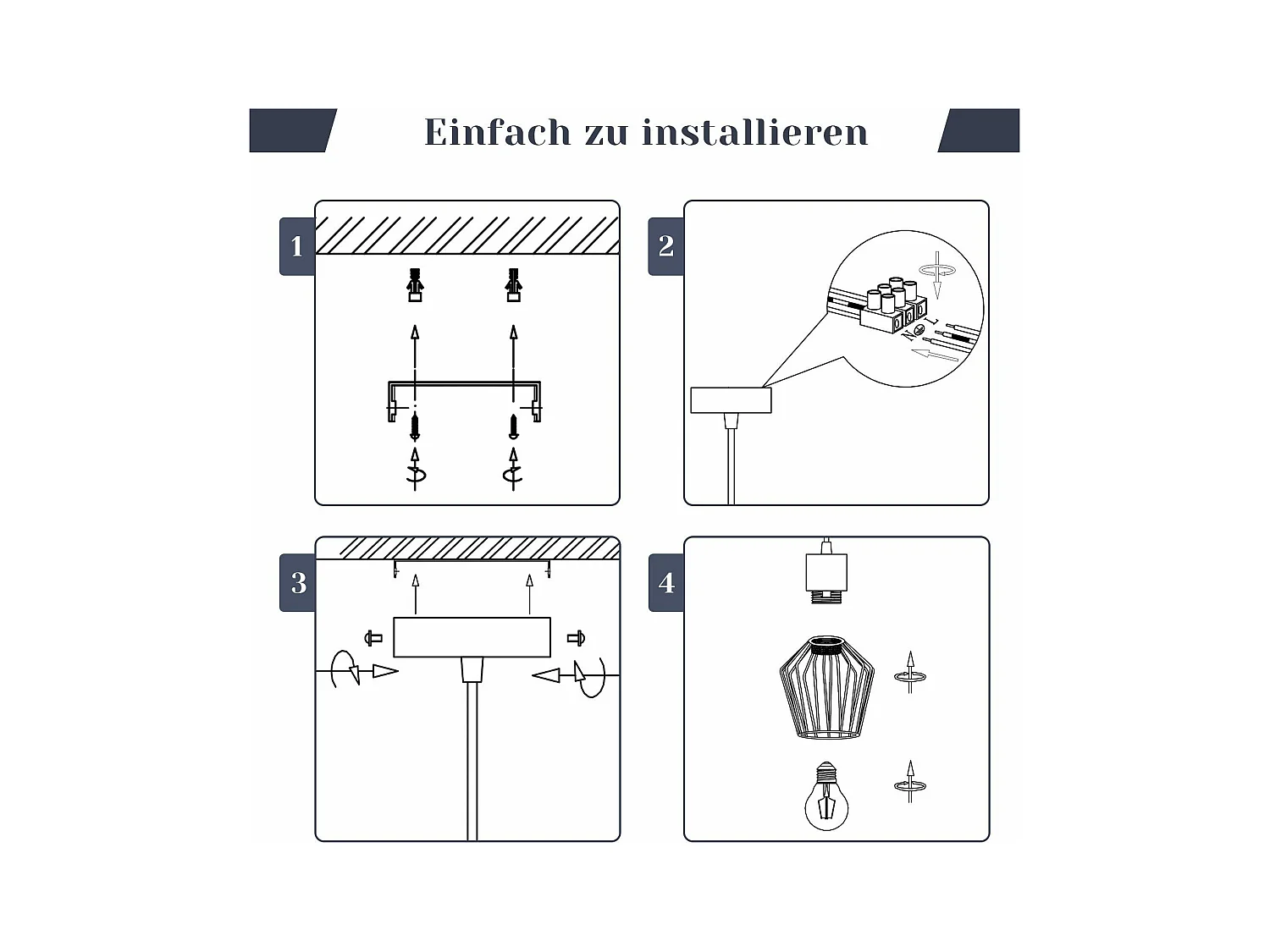 NETTLIFE Suspension table à manger suspension noire suspension E27 1 flamme métal
