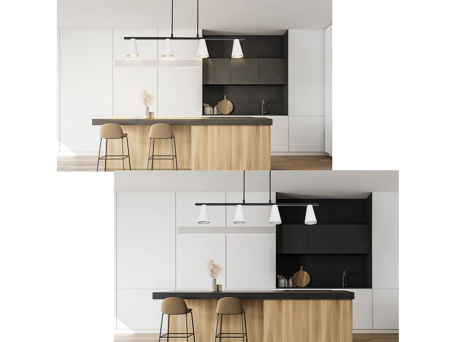 Pendelleuchte Esstischlampe Esstischlampe 4-flammig weiß Metall Gu10 schwarz