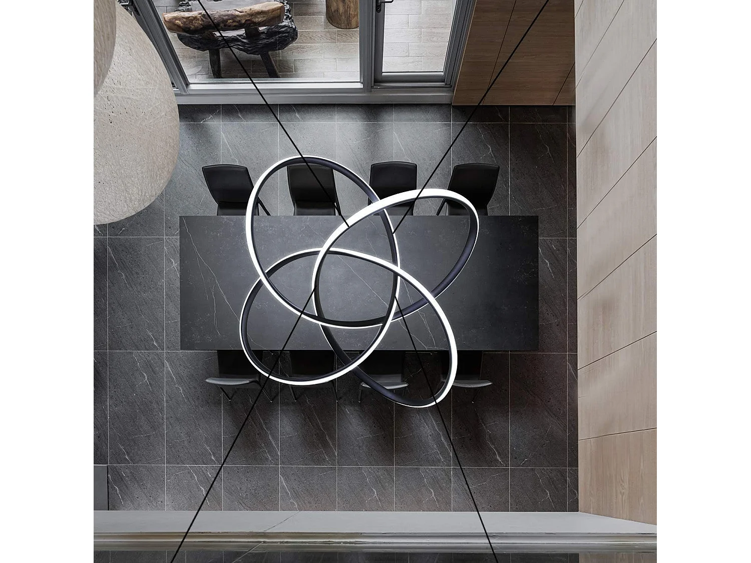 NETTLIFE Vintage 5-Flammen-Hängelampe Schwarz Höhenverstellbare Metall E27 Industrie Retro