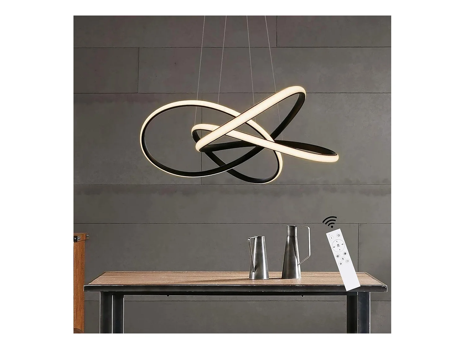 NETTLIFE Suspension Noir Vintage 5 flammes Suspension Réglable en hauteur en métal E27 Industriel Rétro