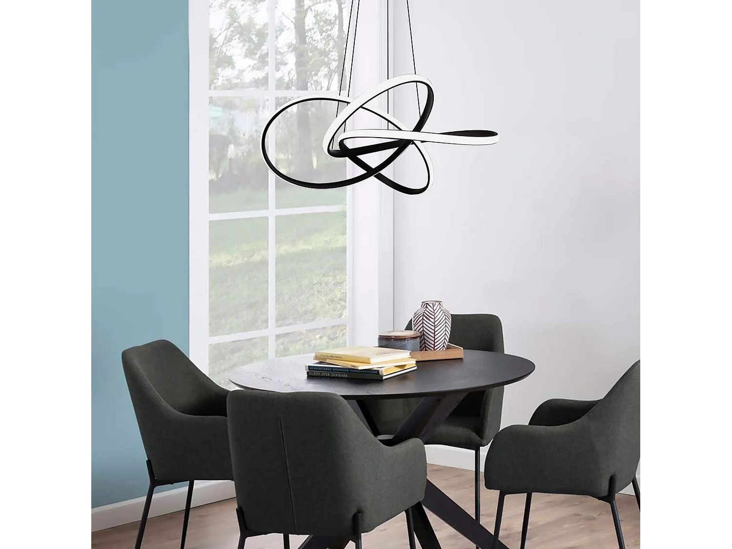 NETTLIFE Suspension Noir Vintage 5 flammes Suspension Réglable en hauteur en métal E27, 62w, Industriel Rétro