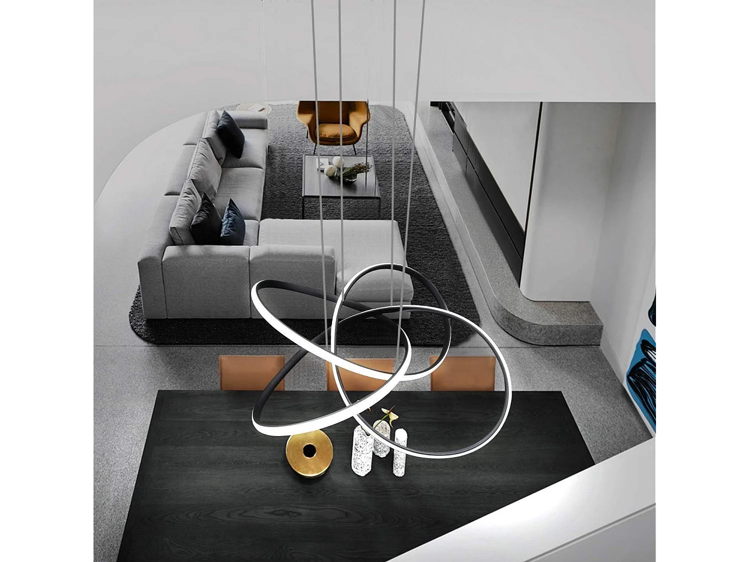 NETTLIFE Suspension Noir Vintage 5 flammes Suspension Réglable en hauteur en métal E27, 62w, Industriel Rétro