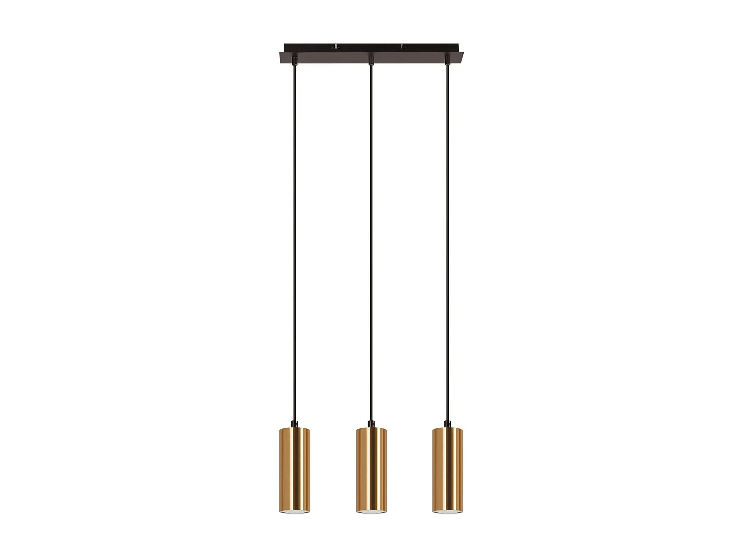 NETTLIFE Suspensión de 3 focos, color oro y negro, vintage, GU10, industrial.