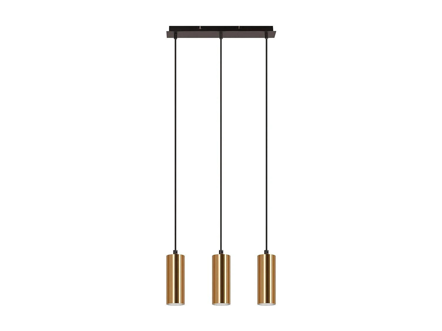 NETTLIFE Suspensión de 3 focos, color oro y negro, vintage, GU10, industrial.