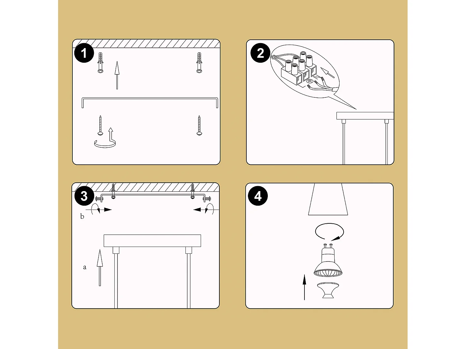 NETTLIFE Zawieszana lampa stołowa do jadalni na 6 żarówek - nowoczesna biała czarna metalowa lampa wisząca GU10 do jadalni