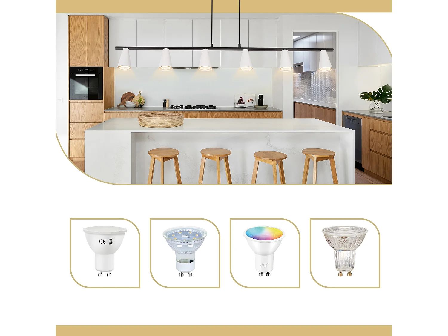 NETTLIFE Zawieszana lampa stołowa do jadalni na 6 żarówek - nowoczesna biała czarna metalowa lampa wisząca GU10 do jadalni