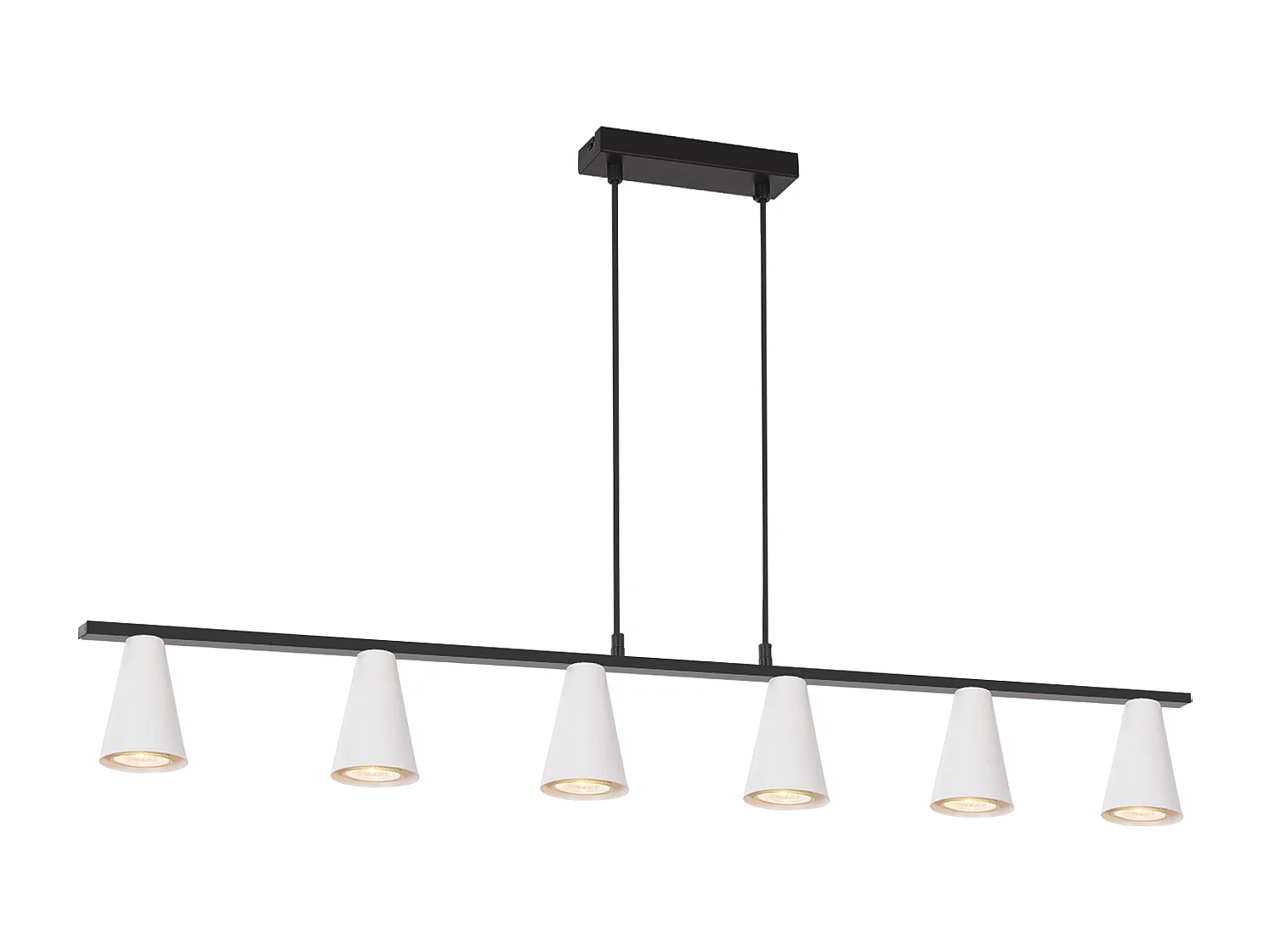 NETTLIFE Zawieszana lampa stołowa do jadalni na 6 żarówek - nowoczesna biała czarna metalowa lampa wisząca GU10 do jadalni