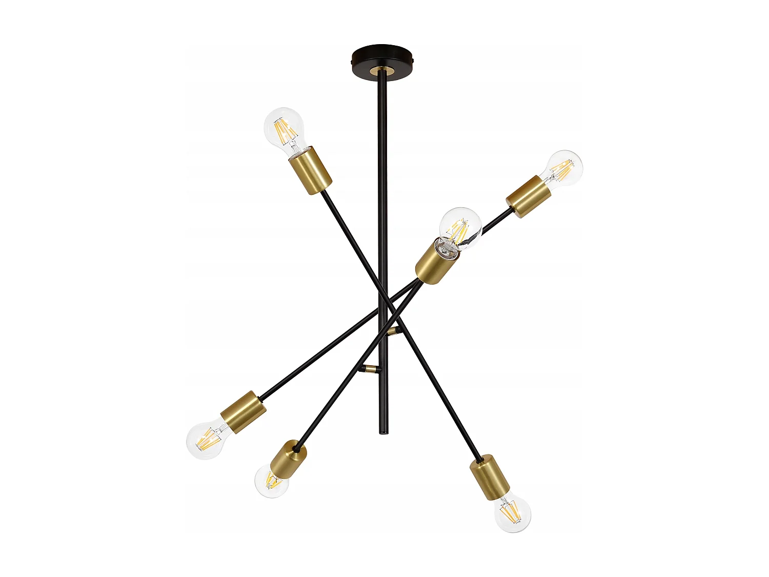 NETTLIFE Lustre De Plafond Pour Salon Suspension Vintage Avec 6 Lampes E27 Noires Style Industriel