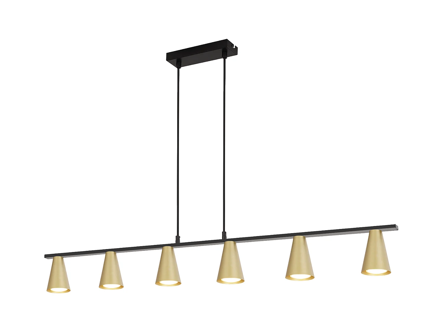 NETTLIFE Lampe suspendue table à manger suspension GU10 : lampe de salle à manger 6 ampoules en métal noir doré moderne industriel