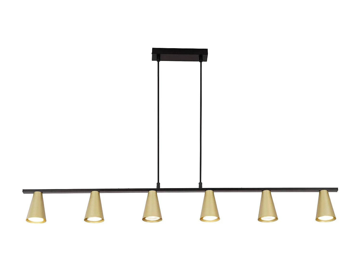 NETTLIFE Lampe suspendue table à manger suspension GU10 : lampe de salle à manger 6 ampoules en métal noir doré moderne industriel