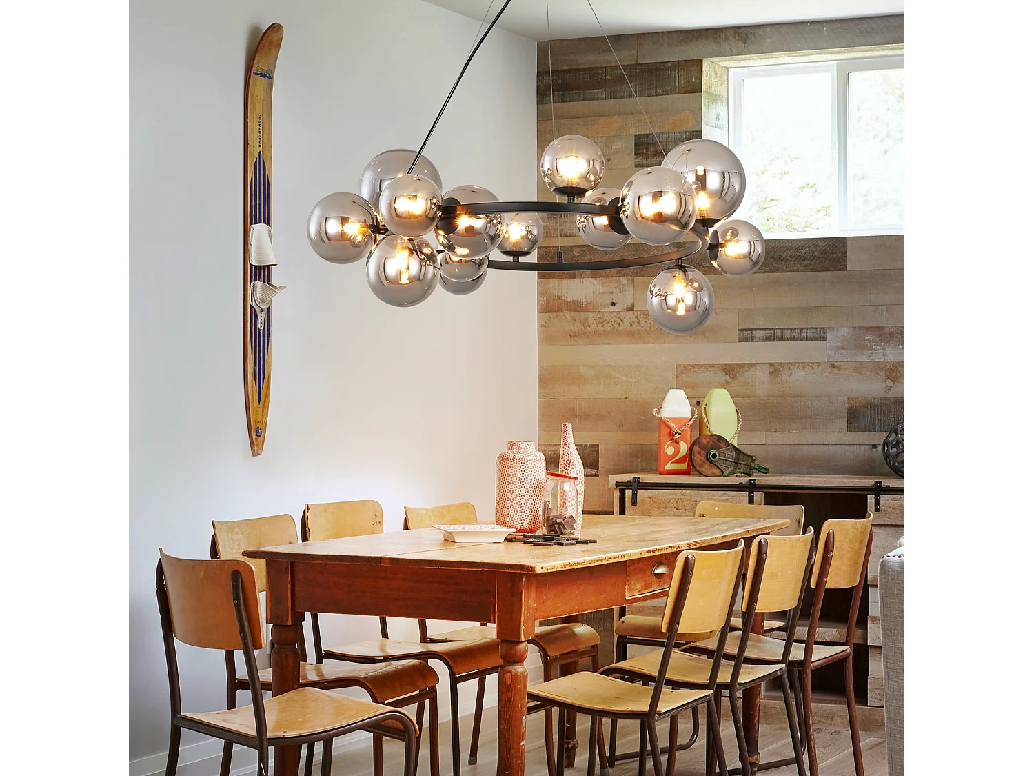 NETTLIFE Lampa wisząca do jadalni, lampa wisząca do salonu - lampa wisząca na 14 żarówek G9