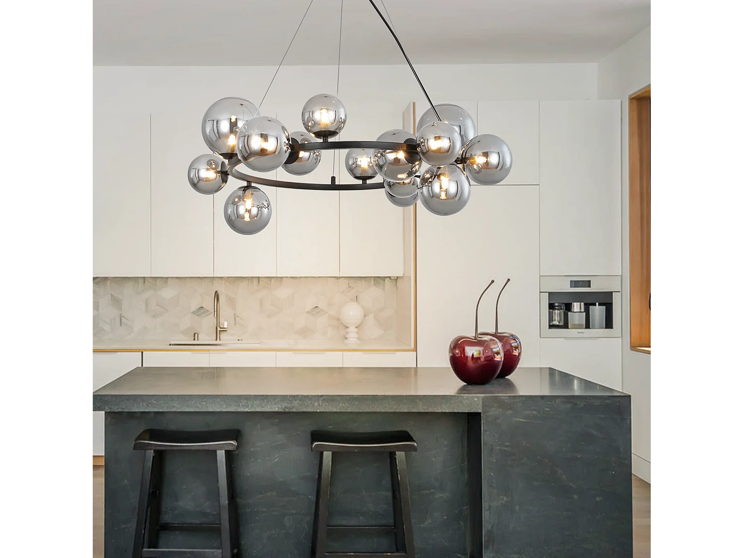 NETTLIFE Lampa wisząca do jadalni, lampa wisząca do salonu - lampa wisząca na 14 żarówek G9