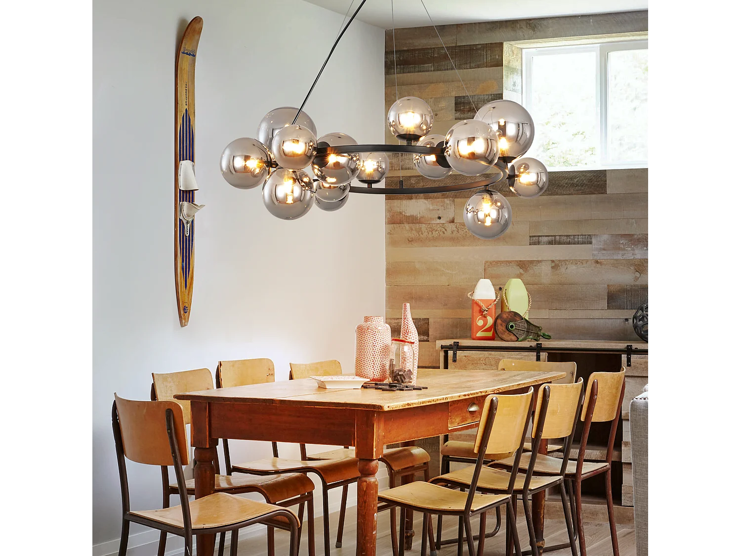 NETTLIFE Lampa wisząca do jadalni, lampa wisząca do salonu - lampa wisząca na 14 żarówek G9