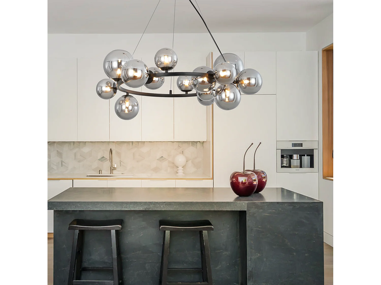 NETTLIFE Lampa wisząca do jadalni, lampa wisząca do salonu - lampa wisząca na 14 żarówek G9