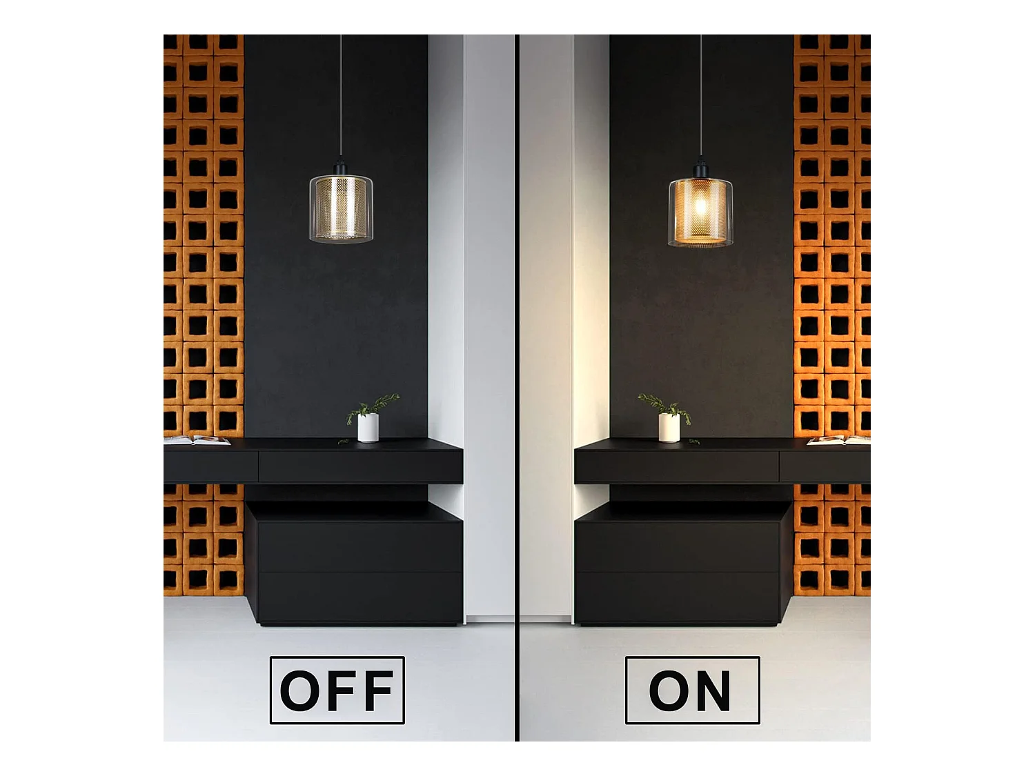 NETTLIFE Vintage Hängeleuchte für Esstisch - 1 E14 Glühbirne Max 40W Retro Glas Schwarz Gold Industrie